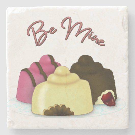 Sei mein Valentinstag Candy Steinuntersetzer (Vorderseite)