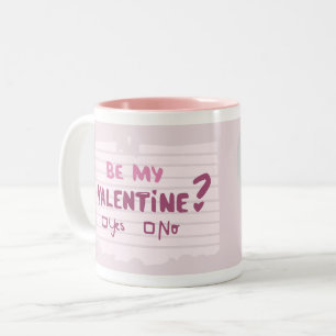 Sei mein Valentinstag? Foto Herz Rosa Zweifarbige Tasse