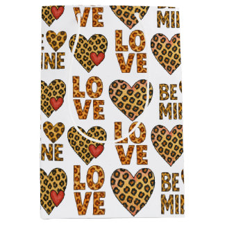 Sei mein Valentinstag Gepard Druck Geschenktasche Mittlere Geschenktüte