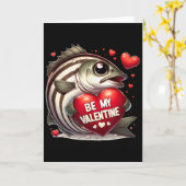 Sei mein Valentinstag gestreifter Byss-Fisch Herz  Karte (Gelbe Blume)