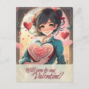 Sei mein Valentinstag im Manga-Stil 31470 Feiertagspostkarte
