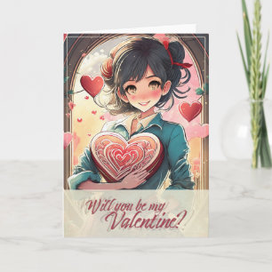 Sei mein Valentinstag im Manga-Stil 31470 Karte