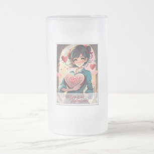 Sei mein Valentinstag im Manga-Stil 31470 Mattglas Bierglas
