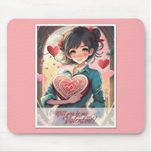 Sei mein Valentinstag im Manga-Stil 31470 Mousepad