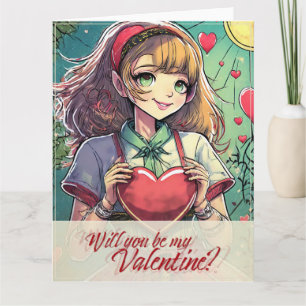 Sei mein Valentinstag im Manga-Stil 33419 Karte