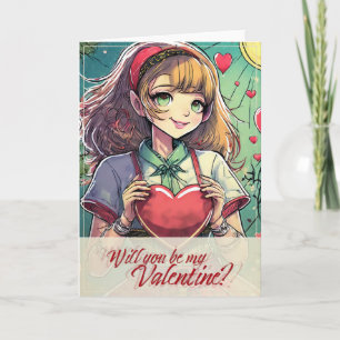 Sei mein Valentinstag im Manga-Stil 33419 Karte