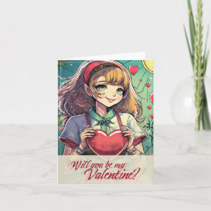 Sei mein Valentinstag im Manga-Stil 33419 Karte