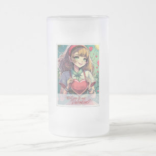 Sei mein Valentinstag im Manga-Stil 33419 Mattglas Bierglas