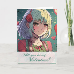 Sei mein Valentinstag im Manga-Stil 33420 Karte