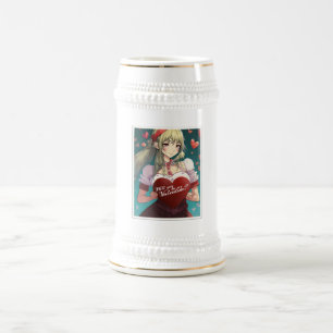 Sei mein Valentinstag im Manga-Stil 33893 Bierglas