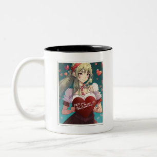 Sei mein Valentinstag im Manga-Stil 33893 Zweifarbige Tasse