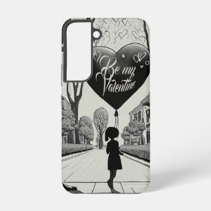 Sei mein Valentinstag im Manga-Stil Monochrom 1617 Samsung Galaxy Hülle