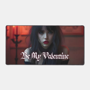Sei mein Valentinstag in dunkler Romantik Schreibtischunterlage
