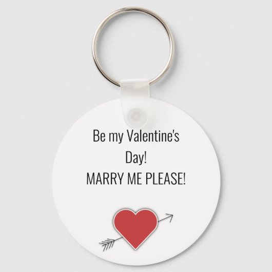 Sei mein Valentinstag! MARRY MIR BITTE! Schlüssela Schlüsselanhänger (Vorderseite)