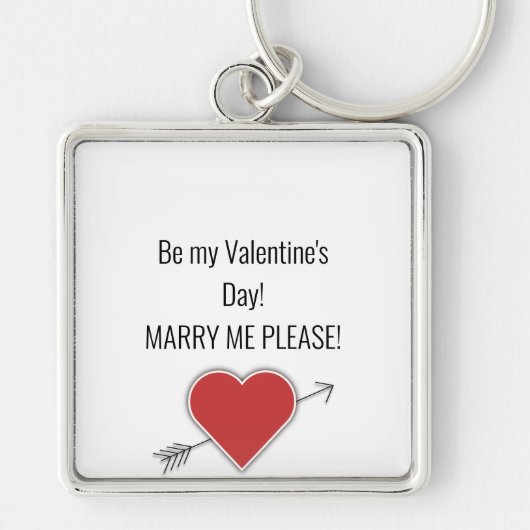 Sei mein Valentinstag! MARRY MIR BITTE! Schlüsselanhänger (Vorne)