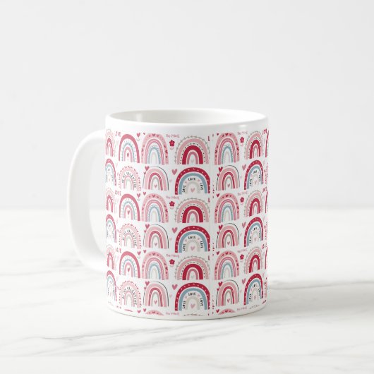 Sei mein Valentinstag Rainbow Kaffeetasse (Vorderseite Links)