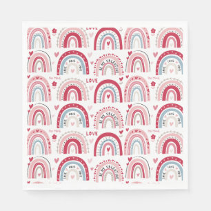 Sei mein Valentinstag Rainbow Serviette