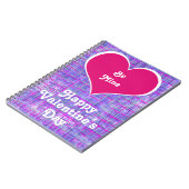Sei mein Valentinstag rosa Grid Notizblock (Linke Seite)