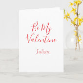 Sei mein Valentinstag roter Name elegantes Liebesp Karte (Gelbe Blume)