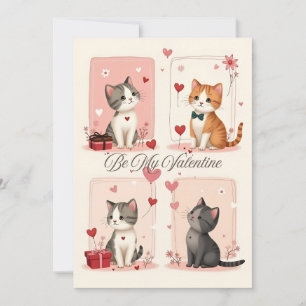 Sei mein Valentinstag Süße Kätzchen Liebeskarte Feiertagskarte