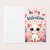 Sei mein Valentinstag süße Katze Illustration (Außenseite Aufgefaltet)