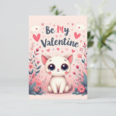 Sei mein Valentinstag süße Katze Illustration (Stehend Vorderseite)