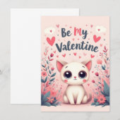 Sei mein Valentinstag süße Katze Illustration (Vorne/Hinten)