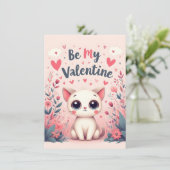 Sei mein Valentinstag süße Katze Illustration (Stehend Vorderseite)