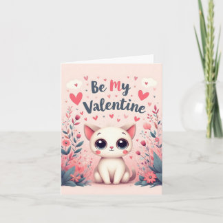 Sei mein Valentinstag süße Katze Illustration Dankeskarte