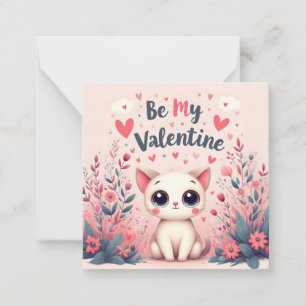 Sei mein Valentinstag süße Katze Illustration Mitteilungskarte