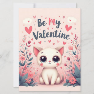 Sei mein Valentinstag süße Katzenillustration