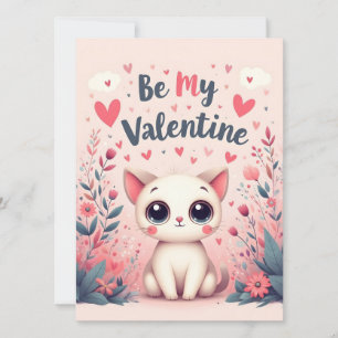 Sei mein Valentinstag süße Katzenillustration