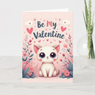 Sei mein Valentinstag süße Katzenillustration Dankeskarte