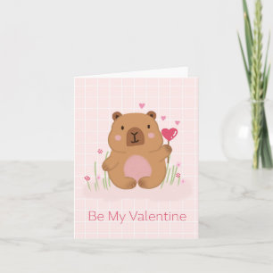 Sei mein Valentinstag Süßer Capybara Valentinstag Karte