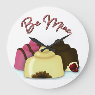 Sei mein Valentinstag Süßigkeiten Große Wanduhr