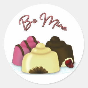 Sei mein Valentinstag Süßigkeiten Runder Aufkleber