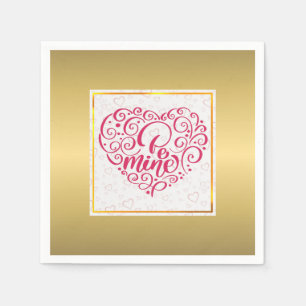 Sei Mein" Vintage-Text: Frohen Valentinstag Serviette