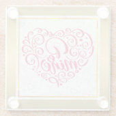 Sei mein" Vintager Text: Happy Valentine's Day Glasuntersetzer (Rückseite)