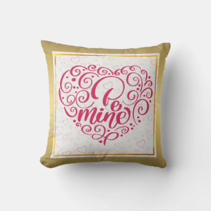 Sei mein" Vintager Text: Happy Valentine's Day Kissen