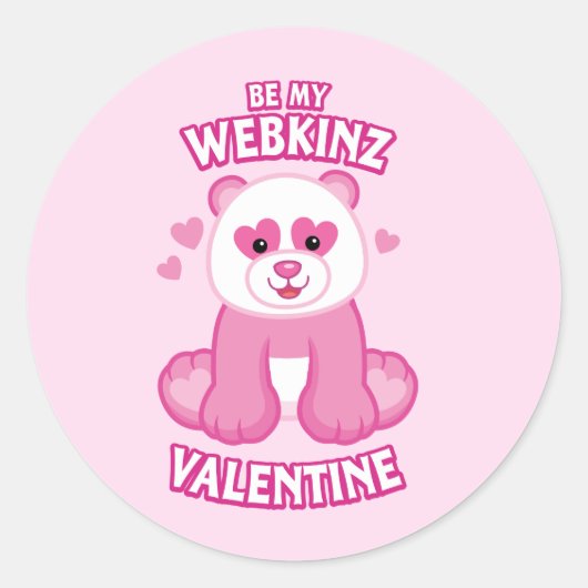 Sei mein Webkinz Valentine Runder Aufkleber (Vorderseite)