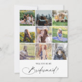 Sei meine Brautjungfer Chic Script Foto Einladung (Vorderseite)