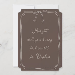 Sei meine Brautjungfer? Heiratsantrag-Karte Chocol Einladung