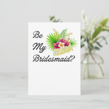 Sei meine Brautjungfer? Hochzeitskarten-Antrag Haw