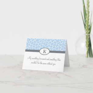 Sei meine Bridesmaid - Blue Giraffe Print Einladung