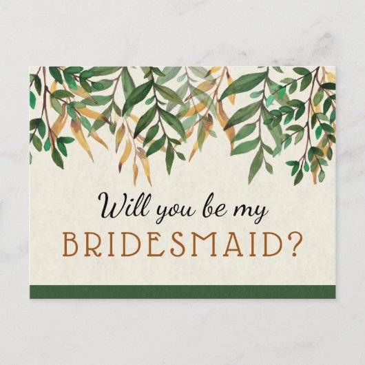 Sei meine Bridesmaid Einladungspostkarte (Vorderseite)