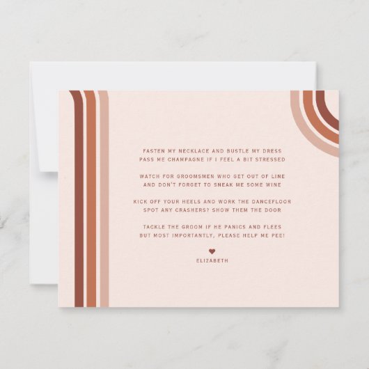 Sei meine Bridesmaid | Foto und Kalender Mitteilungskarte (Rückseite)