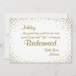 Sei meine Bridesmaid | Gold Confetti Einladung