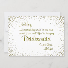 Sei meine Bridesmaid | Gold Confetti Einladung