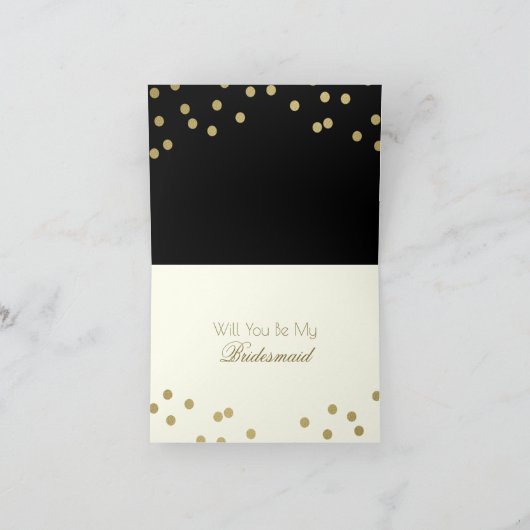Sei meine Bridesmaid Gold Confetti Einladung (Innenseite)