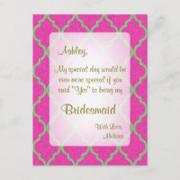 Sei meine Bridesmaid | Hot-Rosa-Quatrefolie